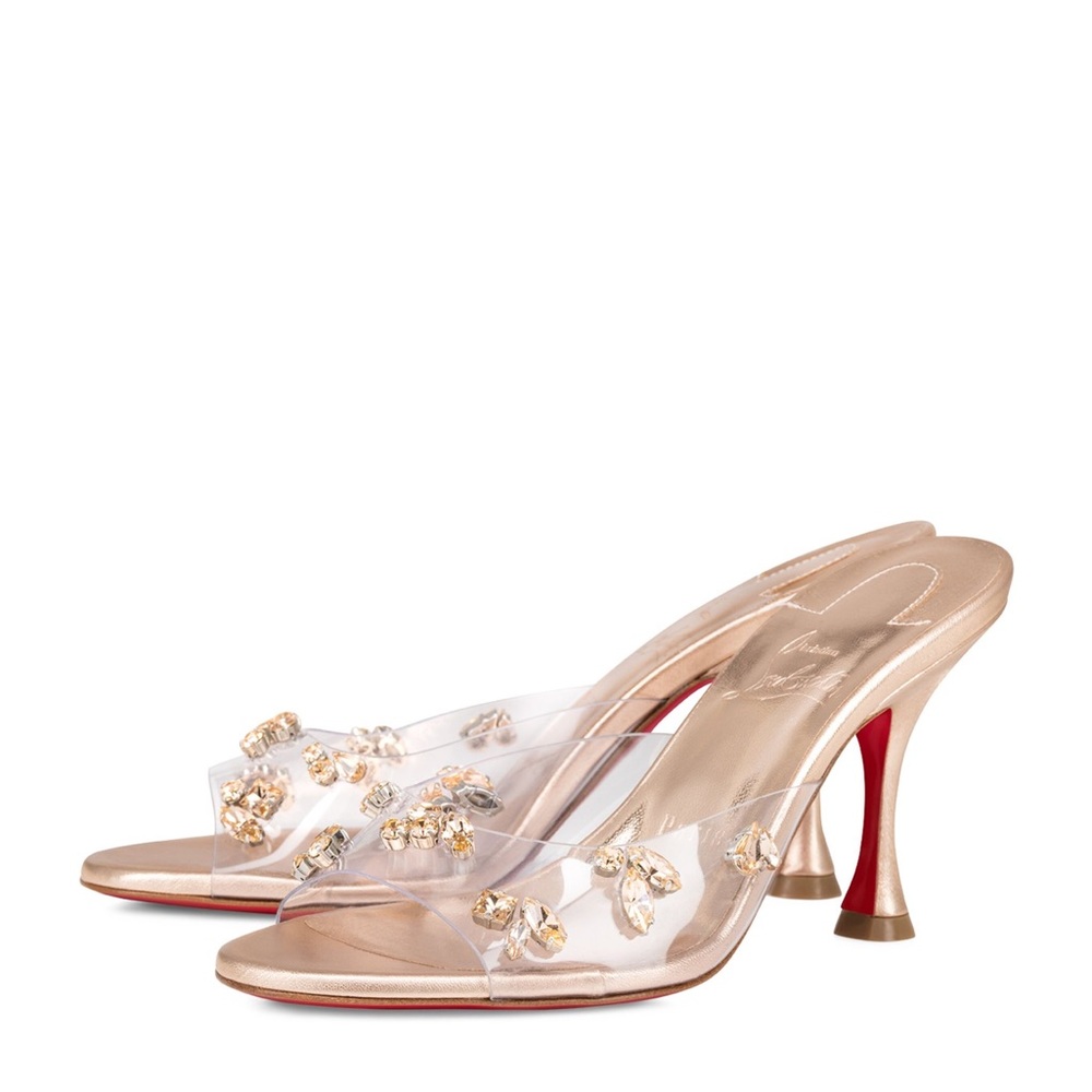 Christian Louboutin Gold and Clear Heels